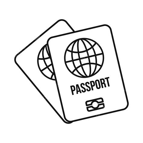 Two Passports Icon Outline Style Sports Drawing Sport Drawing Passport Drawing Png And Vector