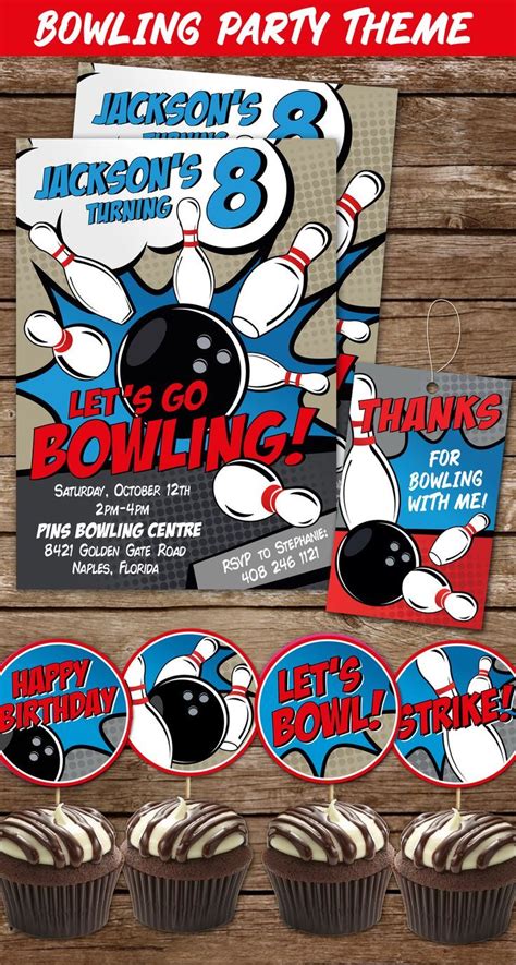 Bowling Birthday Invitation for Kids, Printable Bowling Party ...