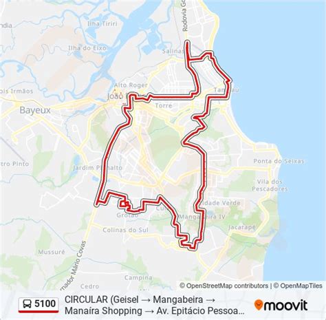 Rota da linha 5100 horários paradas e mapas Circular Valentina