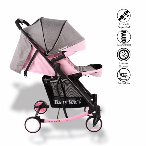 Coche Cuna Mecedora Baby Kits Roccio Pink Cuzka