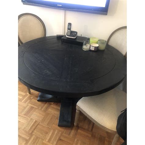 Restoration Hardware Salvaged Wood Round Dining Table AptDeco