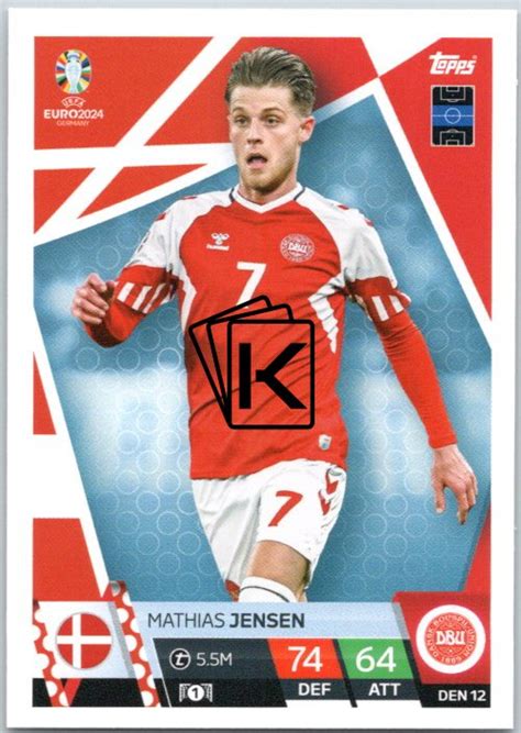 fotbalová karta Topps Match Attax EURO 2024 DEN12 Mathias Jensen