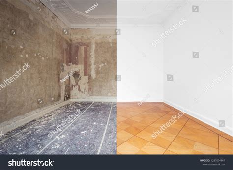 Flat Renovation Empty Room Before After Stock Photo 1287094867 ...