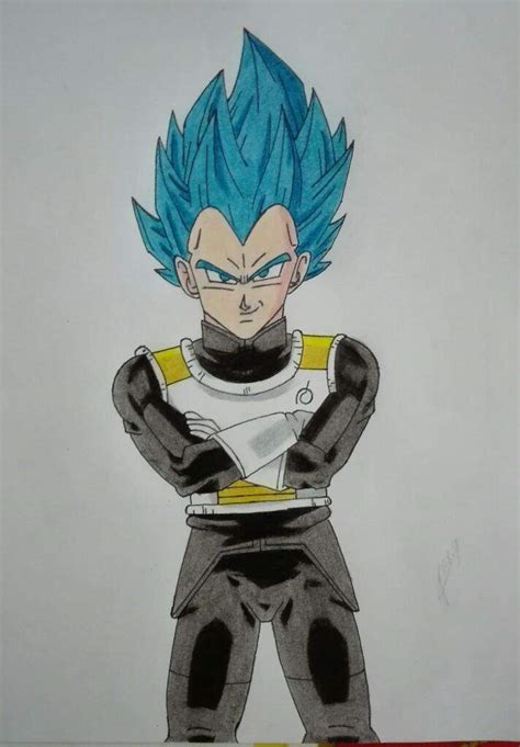 Dibujo de vegeta ssj blue terminado DRAGON BALL ESPAÑOL Amino