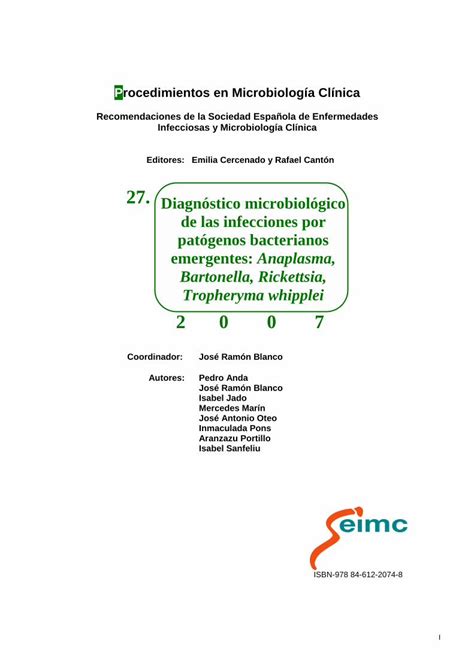 PDF Procedimientos en Microbiología Clínica SEIMC de las