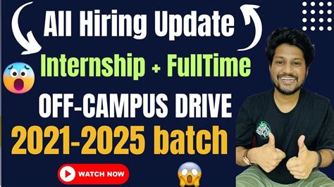 Off Campus Drive 2024 Multiple Jobs Latest Hiring 2021 2022 2023 2024 Batch Youtube