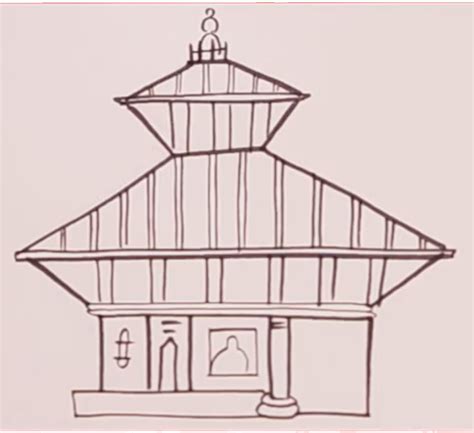 How to draw Pashupatinath Temple, Nepal