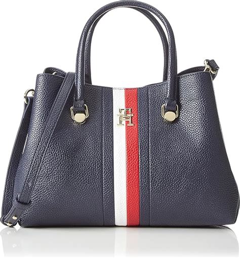 Tommy Hilfiger Women S TH Emblem Small Satchel Corp Space Blue One