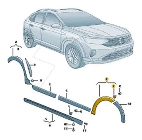 Moldura Paralama Dianteiro Lado Direito Nivus Original Vw R 144 Em