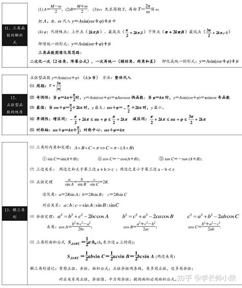 高中数学：八大板块公式and概念汇总‖干货 知乎