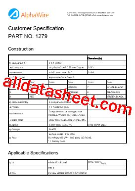 1279_V01 Datasheet(PDF) - Alpha Wire