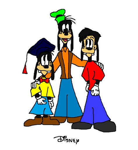 Goofy And His Nephew Gilbertgilly And His Son Max Goof Mickey And