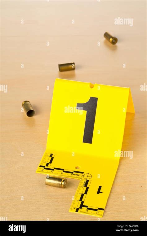 Crime Scene Investigation Csi Evidence Marker With Empty Fired Mm