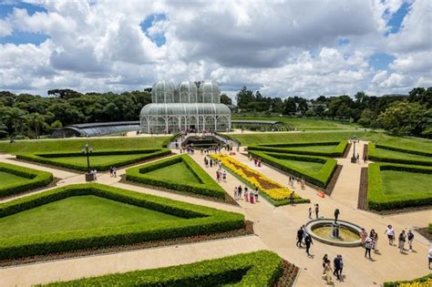 Vista aérea da estufa do jardim botânico de curitiba paraná brasil