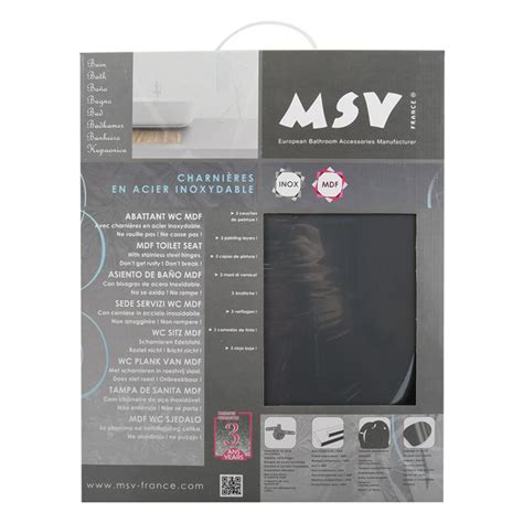 MSV Abattant wc MDF CLEO Gris Anthracite Charnières Inox MSV Veepee