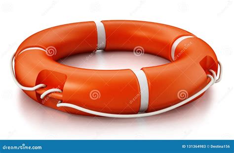 Life Buoy Isolated On White Background 3d Illustration Stock