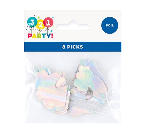 321 Party Iridescent Unicorn Toothpicks 8 Count