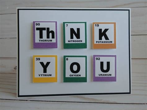 Chemistry Thank You Card Periodic Table Card Elements Card Etsy Singapore