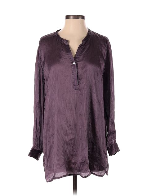 Calypso St Barth 100 Silk Purple Long Sleeve Blouse Size Xs 81 Off