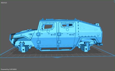 STL File VAMTAC HOLLOW ARMORED VEHICLE SPANISH ARMY3D Printable Model