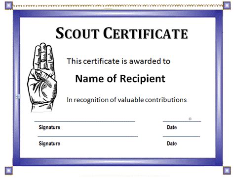 Free Printable Scout Certificates Free Templates Printable