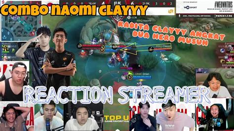 Reaksi Streamer Combo Naomi Clayyy Angkat 2 Hero Musuh ONIC VS RRQ