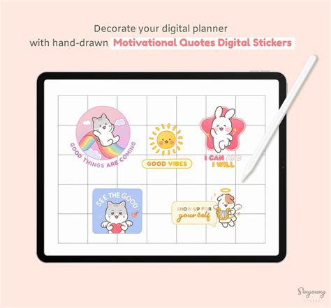 Cute Motivational Quotes Stickers for Digital Planner - Etsy