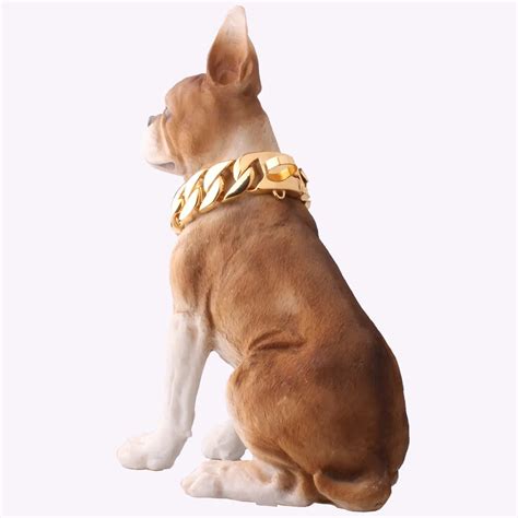 Luxury Gold Collars Big Dog Chains Pet Hip Hop Leads Kit Pet ...