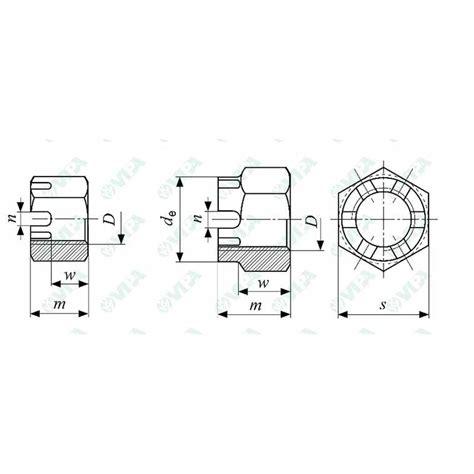 Uni Iso Din Tuercas Hexagonales Almenadas Altas