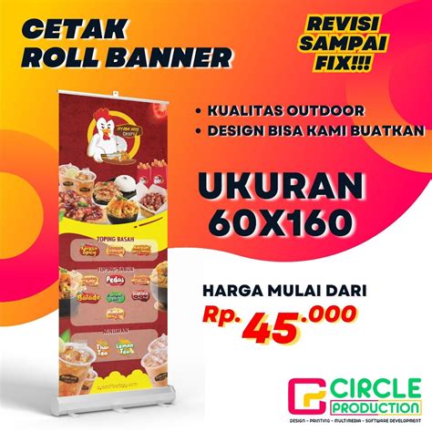 Jual Cetak Roll Banner Murah Sudah 1 Paket Bahan Flexy 340 Ukuran