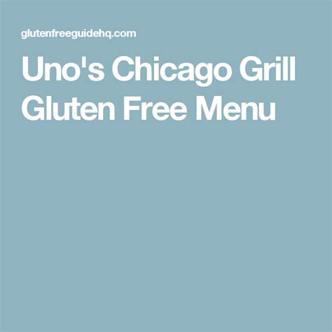 Unos Chicago Grill Gluten Free Menu Gluten Free Menu Gluten Free