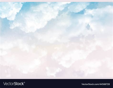 Hand Painted Watercolor Pastel Sky Background Vector Image