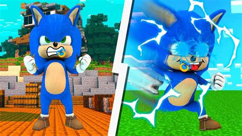 MINECRAFT Pero ME TRANSFORMO EN SUPER MOVIE BABY SONIC LA PELICULA