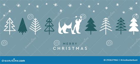 Christmas Greeting Card With Polar Bear Stock Vector Illustration Of