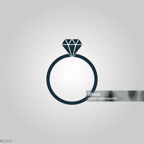 Diamond Engagement Ring Vector Icon Stock Illustration Download Image