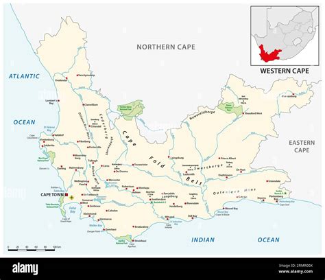 Filemap Of The Western Cape With Districts Labelled 55 Off