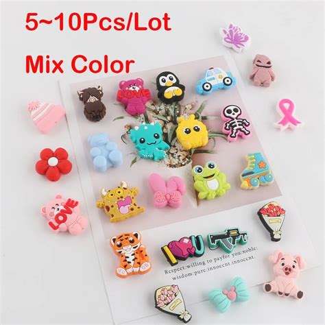 Kovict Lot De 5 10 Perles En Silicone Animaux De Dessin Anim Qualit