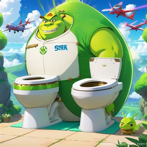 Shrek Pooped Like A Atomic Bomb And He Fly Skibidi Toilet Prompts