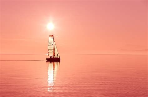 Sailboat Boats Nature K K K Sea Sunset Hd Hd Wallpaper