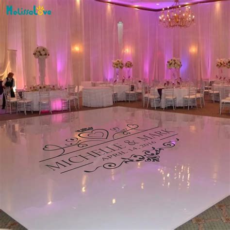 Personalised Name Wedding Floor Sticker Vinyl Removable Floor Decals ...