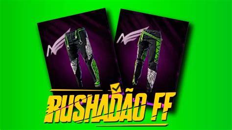 Grátis Free Fire dará Calça Angelical Verde no evento Rushadão FF PS