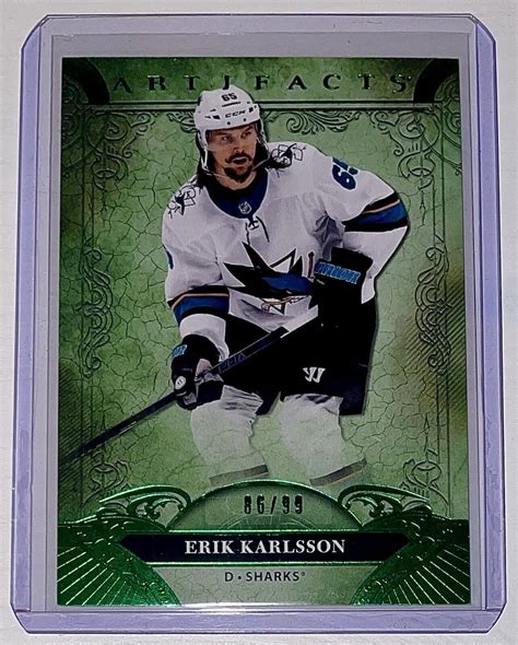 2020 21 Upper Deck Artifacts Stars Emerald 128 Erik Karlsson 99 For