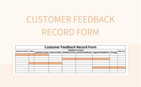 Customer Feedback Form Excel Template And Google Sheets, 58% OFF