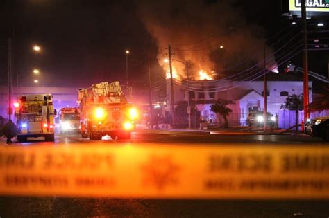 Breaking Crews Battle Big Fire Near The Strip