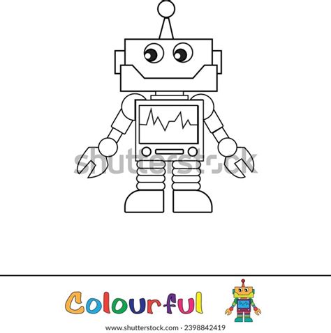 Coloring Activity Basic Shapes Robot Character Stock Vector (Royalty ...