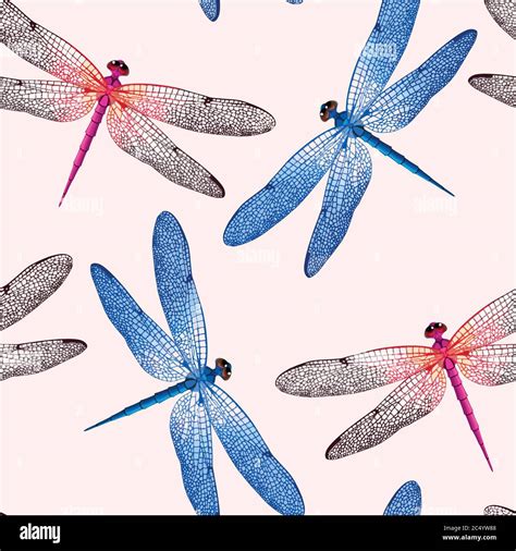 Dragonflies Seamless Background Stock Vector Image And Art Alamy