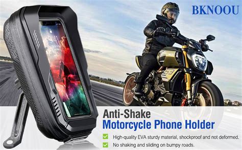 Bknoou Motorcycle Phone Holder Waterproof Motorcycle Cell Phone Mount