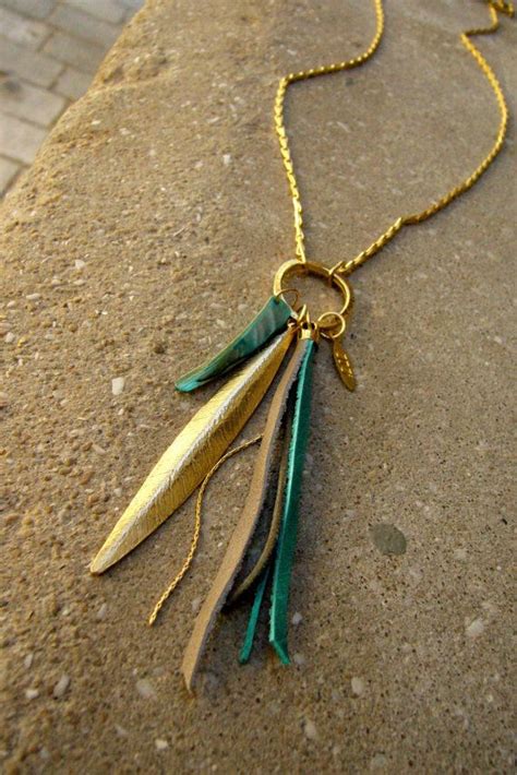 Turquoise Necklace Boho Long Necklace Tassel Necklace Bohemian