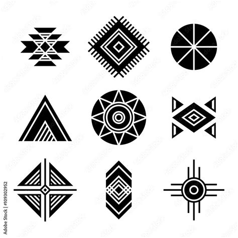 Native American Indians Tribal Symbols Stock Vector | Adobe Stock