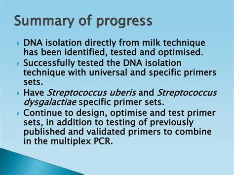 Ppt Development And Use Of A Multiplex Pcr To Detect Common Mastitis